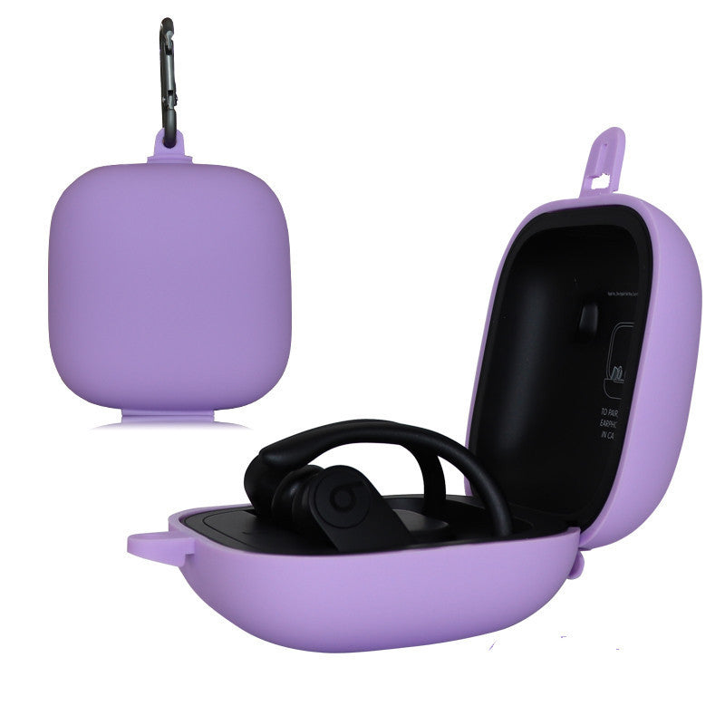 Silicone Headset Protective Sleeve One-piece Flip - Light Purple Hook Bag / Beats Powerbeats Pro - Electronics