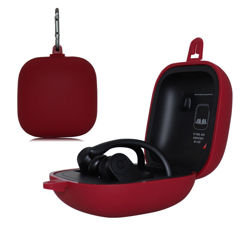 Silicone Headset Protective Sleeve One-piece Flip - Wine Red Hook Bag / Beats Powerbeats Pro - Electronics