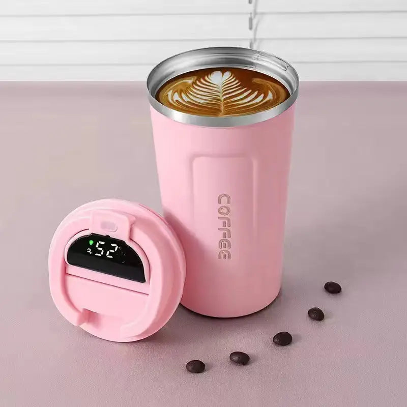 Simple Wind 304 Stainless Steel Insulation Cup Intelligent Display Temperature - Pink / 510ml / Temperature display