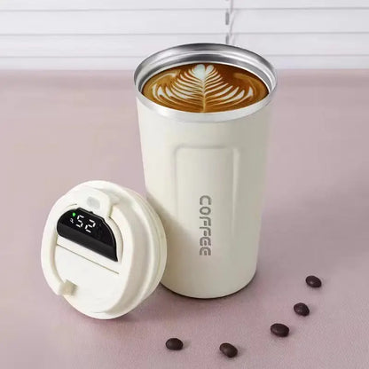 Simple Wind 304 Stainless Steel Insulation Cup Intelligent Display Temperature - White / 510ml / Temperature display