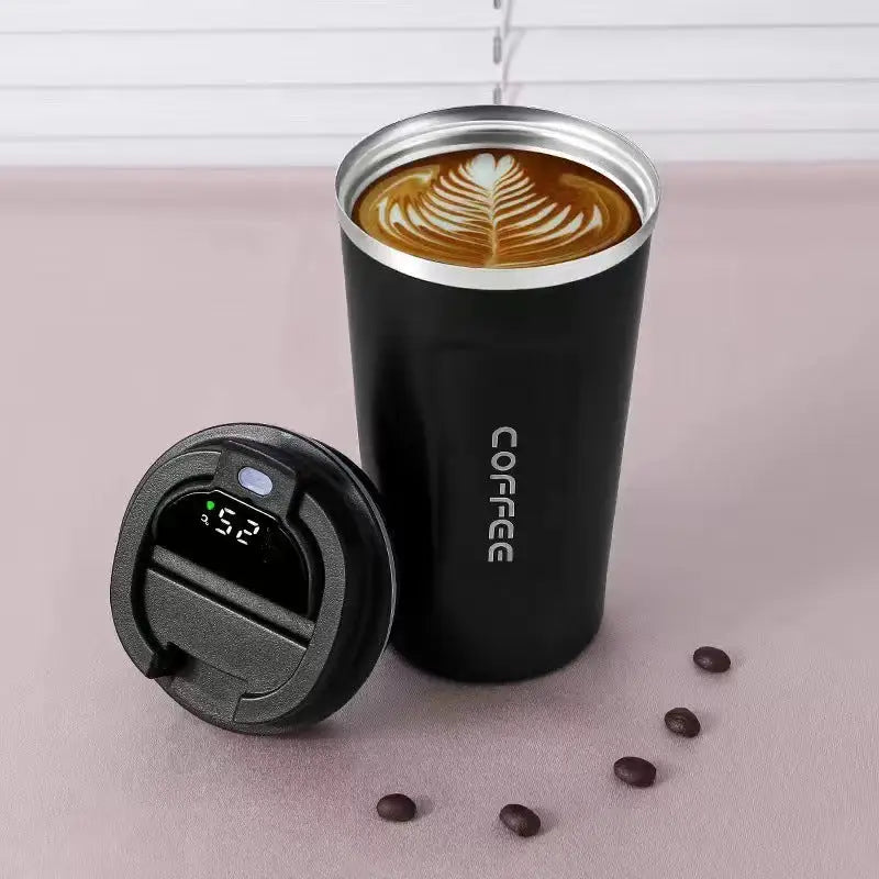 Simple Wind 304 Stainless Steel Insulation Cup Intelligent Display Temperature - Black / 510ml / Temperature display