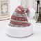 Snowflake Deer Knitted Wool Flannel Christmas Hat - Red And Gray Snowflake