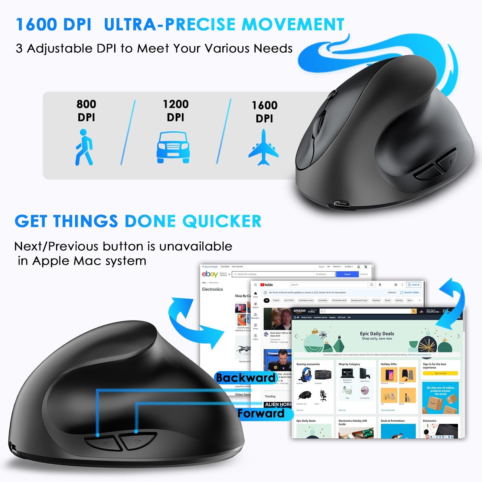 Vertical vertical grip rechargeable silent wireless anti mouse hand designer drawing office creative ergonomic mouse