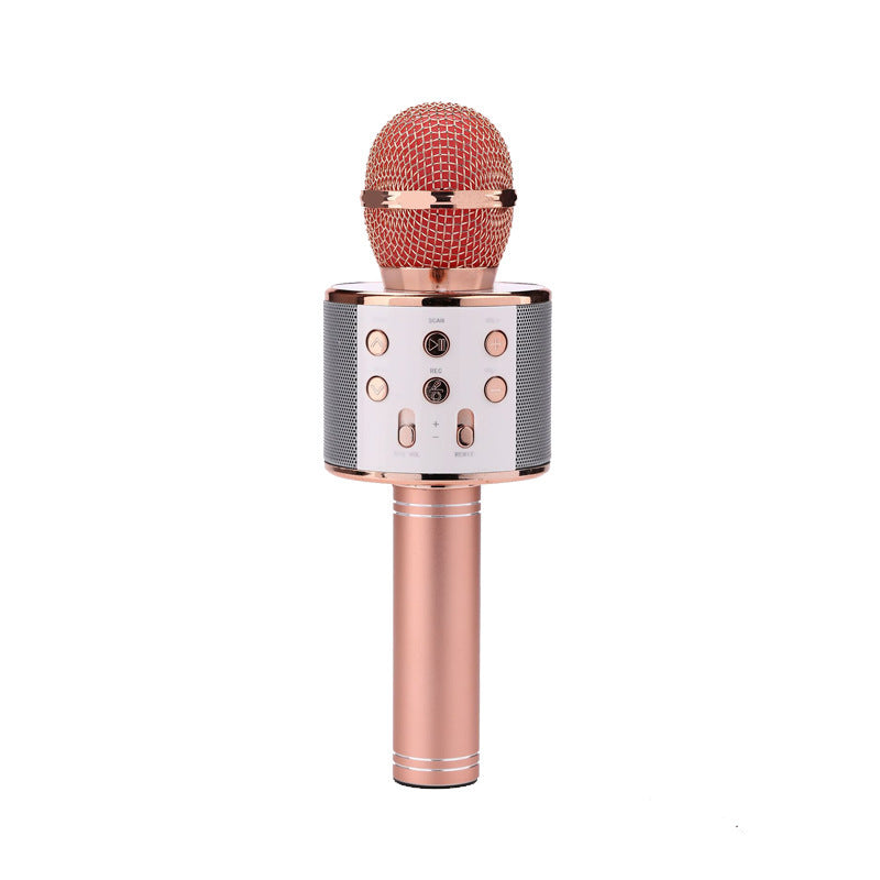 Wireless Microphone Portable Bluetooth Mini Home Ktv For Music Playing Singing Speaker Player - Rose ordinary