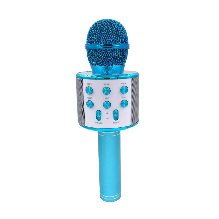 Wireless Microphone Portable Bluetooth Mini Home Ktv For Music Playing Singing Speaker Player - Blue ordinary