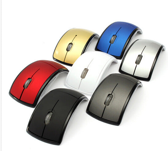 Wireless Optical Mouse Folding Mouse Creative Folding Switch Featured Curved Mouse - Electronics