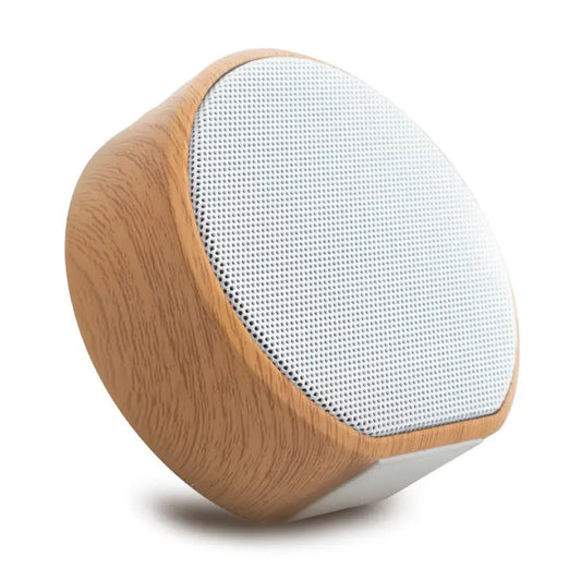 Wood grain bluetooth speaker - White - Electronics