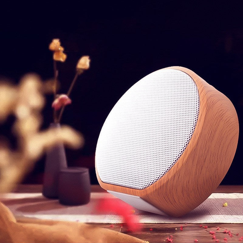 Wood grain bluetooth speaker - White - Electronics