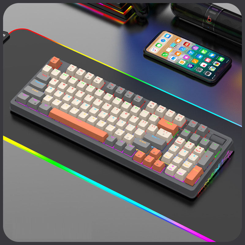 XUNFOX K85 wired mechanical keyboard for esports games hot swappable desktop computer for office and home