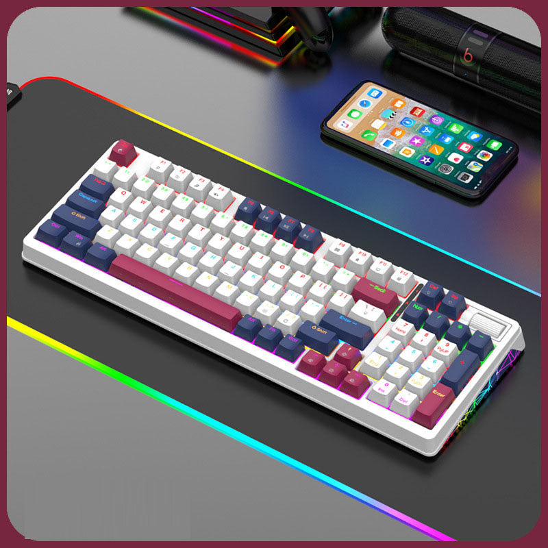 XUNFOX K85 wired mechanical keyboard for esports games hot swappable desktop computer for office and home