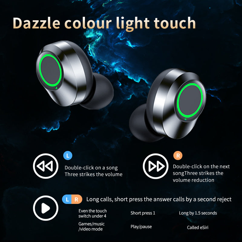 YD03 Wireless Bluetooth-compatible Headset TWS Large Screen Smart Digital Display In Ear Breathing Light - Electronics