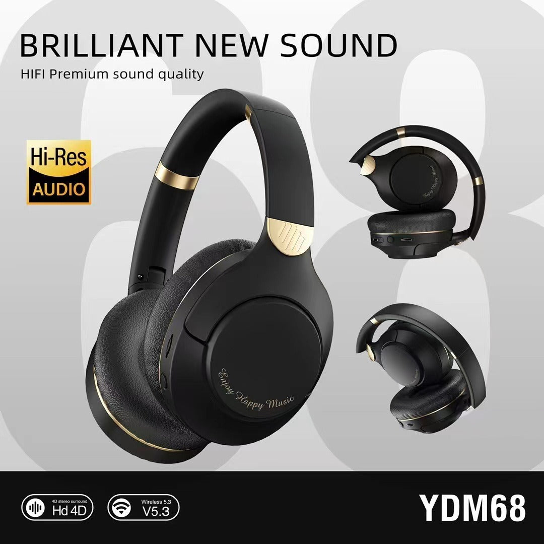 YDM68 new wireless Bluetooth headset with heavy bass gaming headset - Black