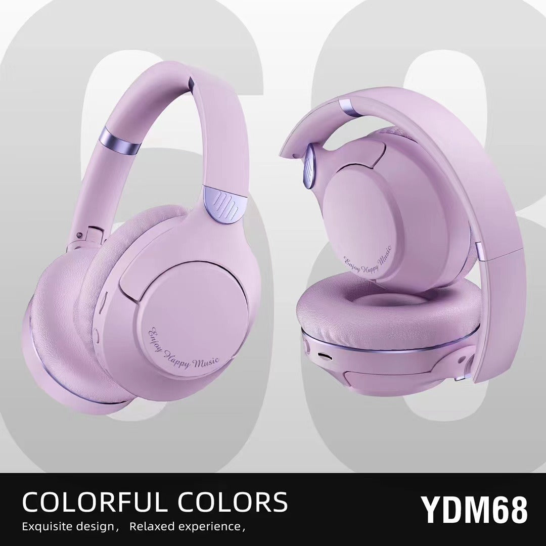 YDM68 new wireless Bluetooth headset with heavy bass gaming headset - purple